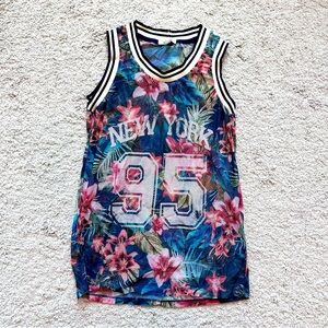 Zara women floral mesh tank top size small